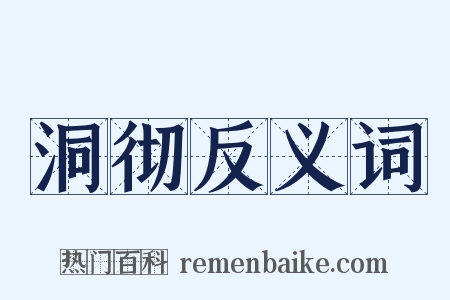 洞彻反义词是什么意思的图片